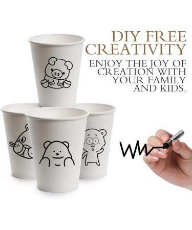 Ginkgo 12 oz Disposable Paper Coffee Cups - 100 Pack | Includes Lids and Sleeves | Ideal for Home, Office, Wedding, and Cafes | White/Brown/Black - Buy Online on GoSupps.com