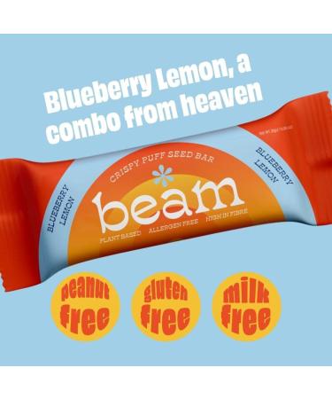 BEAM Blueberry Lemon Crispy Seed Bar | Nut-Free & Gluten-Free | Plant-Based High Fiber Snack (12 Bars) - Buy Online on GoSupps.com