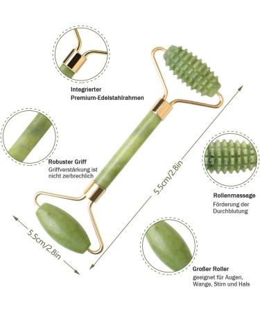 Chyaya Jade Roller & Gua Sha Massage Set - Natural Anti-Aging Facial Tools for Skin Care & Muscle Relaxation (3 Pieces) - Buy Online on GoSupps.com
