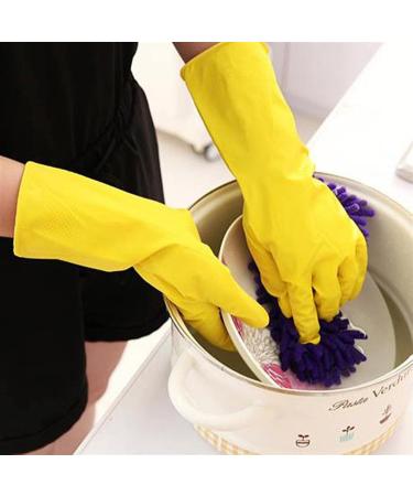 BUSOTH Dish Washing Gloves Waterproof Dish Washing Rubber Gloves Kitchen Gloves Long Sleeve Cleaning Tools Dishwashing Gloves Yellow L - Buy Online on GoSupps.com