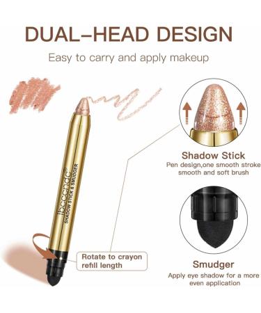 Eyeshadow Pencil Waterproof Double Head Eye Brightener Stick Long Lasting Brightener Eyeshadow Pencil Eye Shadow Highlighter Stick Makeup Tool Pochy 3# - Buy Online on GoSupps.com