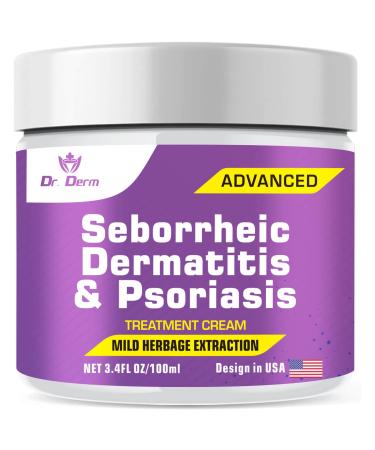 DR. DERM Seborrheic Dermatitis Cream Psoriasis Cream Psoriasis Scalp Treatment Effective for Folliculitis Dry Scalp Dandruff Seborrheic Dermatitis Treatment Anti-Itch Cream Soothing Relief 3.4 Fl Oz