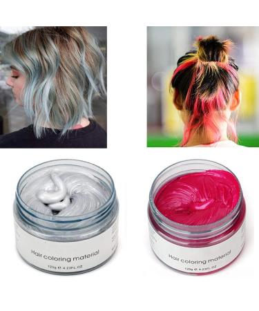 6 Colors Hair Color Wax - Temporary Styling for Parties Cosplay & Halloween | Sliver Blue Purple Gold Green Pink Red - Buy Online on GoSupps.com