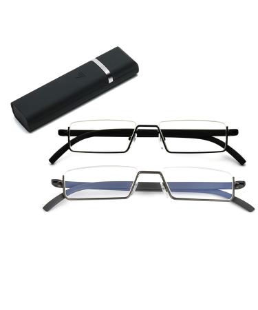 Half Frame - Blue Light Blocking Reading Glasses With TR90 Frame For Women And Men Color Mixing Magnification Strength:2.5x
