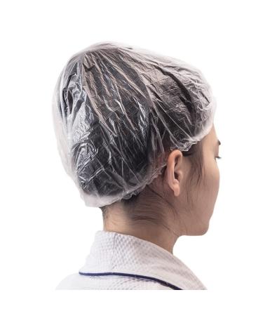 200 PCS Disposable Clear Shower Caps - Elastic Plastic Caps for Hair Treatment, Home, Hotel, Salon - Buy Online on GoSupps.com