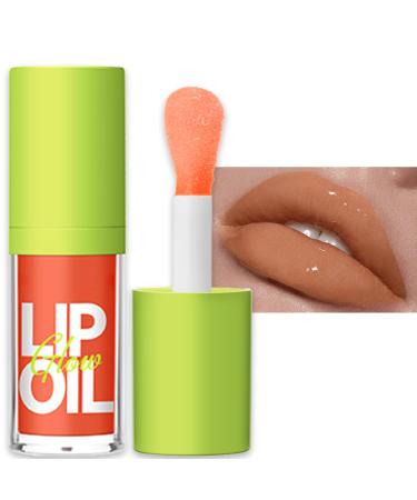 Plumping Lip Oil Lip Gloss Crystal Jelly Lip Care Oil Moisturizing Lip Gloss Long Lasting Lip Balm Liquid Lipsticks High-Shine Plumps Hydrating Nourishing Smooth lightweight Texture (3#)