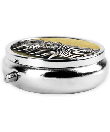 Zebra Racetrack Mini Round Pill Box | 3 Compartment Travel Organizer | Portable Pill Case for Home & Office Use - Buy Online on GoSupps.com