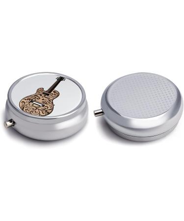 Travel Pill Box - 3 Compartment Guitar Design Portable Medicine Organizer for Purse & Pocket - Buy Online on GoSupps.com