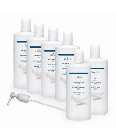 cosiMed Massage Lotion Soft | Bundle 6 x 1L | particularly skin-friendly | Made in Germany | incl. dosing pump