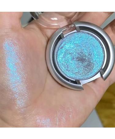 KARLOR Highlighter Powder Palette Metallic Blue Glitter Eyeshadow Highlighter Gradient Shimmer Pearl Face Glitter Make Up Unique Shimmer Punk Glow (02)