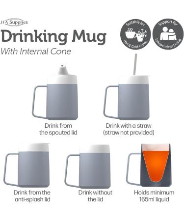 JFA Supplies 1 Handle 165ml Grey Adult Drinking Mug - Non Spill Cup - Buy Online on GoSupps.com