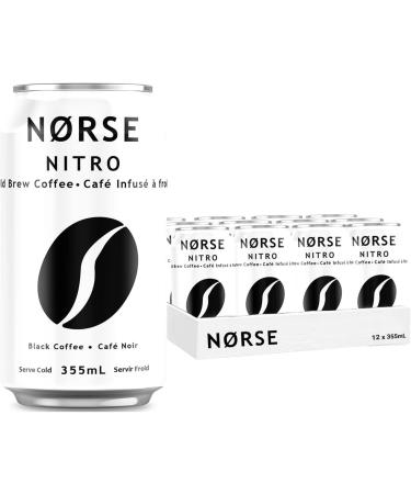Norse Brew Nitro Cold Brew Coffee Black Coffee Single Origin Brewed in Canada 355ml can x 12-Pack - Buy Online on GoSupps.com