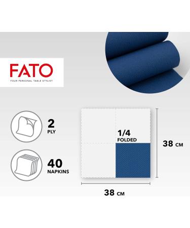 Buy FATO Night Blue Disposable Napkins - Soft & Gentle 40-Pack | 2-Layer FSC Certified 38x38 cm - Buy Online on GoSupps.com