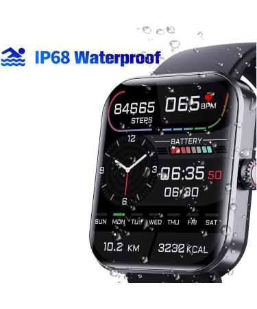 Yeegfey Smartwatch 2023: Bluetooth Blood Glucose Monitoring Watch for Non-Invasive Blood Sugar Test - Fitness Tracker for Men Women (Black) - Buy Online on GoSupps.com