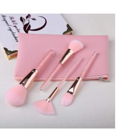 8pcs Pink Crystal Makeup Brush Set | Soft Synthetic Hair | Glitter Cosmetic Tools for Foundation Concealer & Blusher - Buy Online on GoSupps.com