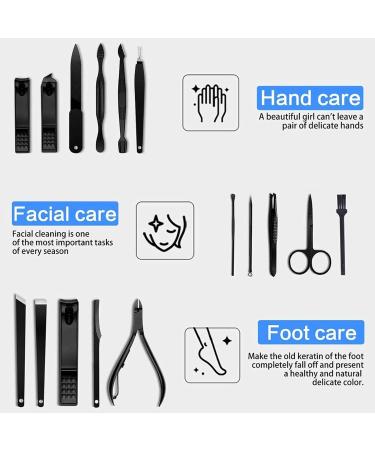 UNbit Nail Clipper 6 in 1 Nail Cutter Professional Stainless Steel Scissors Grooming Kit Art Cuticle Utility Tools Nail Clipper Manicure Set(Color:Schwarz) - Buy Online on GoSupps.com