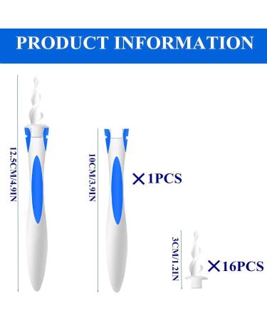 QGrips Earwax Removal-Spiral Ear Wax Removal Tool Reusable Earwax Removal Kit Safe Ear Cleaner with 16 Pcs Soft and Flexible Replaceme - Buy Online on GoSupps.com