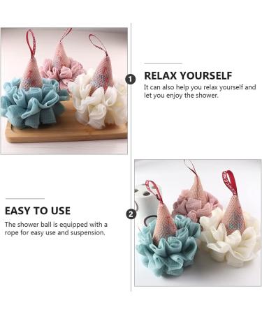 1Pc Ice Cream Bath Ball - Exfoliating Loofah Sponge Pouf for Shower & Bath - Travel-Friendly Polyester Mesh Cleaner - Buy Online on GoSupps.com