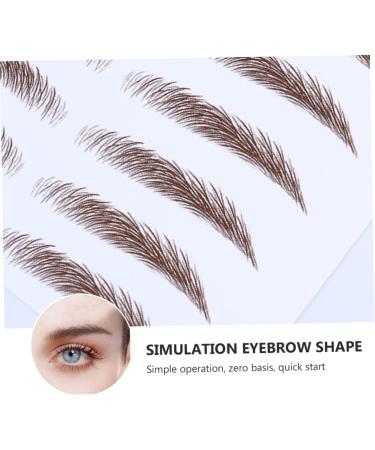 Housoutil 4pcs Eyebrow Stickers Eyebrow Transfer Sticker 6d Hair-like Eyebrows Stickers 4d Post Paper Make up 21x15cm Brown - Buy Online on GoSupps.com