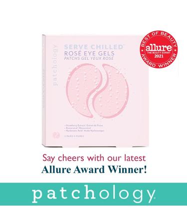 Patchology Serve Chilled Ros Eye Gels with Hyaluronic Acid - Hydrating Under Eye Patches for Dark Circles, Puffy Eyes, and Fine Lines - 5 Pairs - Buy Online on GoSupps.com