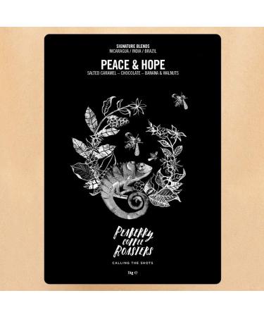 Peaberry Coffee Peace & Hope 3 Bean Blend - Hand Chosen Fresh Coffee Beans From Nicaragua India and Brazil - Hand Roasted in Hampshire UK - Whole Bean 1KG - Buy Online on GoSupps.com