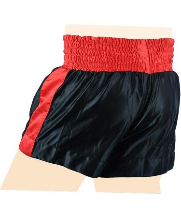 MRX Men's Boxing Shorts - Black/Red, Large | Training & Fighting Muay Thai MMA BJJ Kickboxing Trunks - Buy Online on GoSupps.com