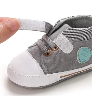 MASOCIO Baby Boy First Walking Shoes | Soft Sole Anti-Slip Prewalker | 3-6 Months | Gray - Buy Online on GoSupps.com