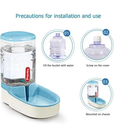 PHABULS Automatic Cat Feeder & Dog Water Dispenser 3.8L - Double Bowl Design - Small & Big Pets - Blue - Buy Online on GoSupps.com