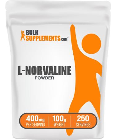 BulkSupplements.com L-Norvaline Powder - L-Norvaline Supplement Nitric Oxide Supplement Amino Acid - Gluten Free 400mg per Serving 100g (3.5 oz) (Pack of 1) 3.5 Ounce (Pack of 1)