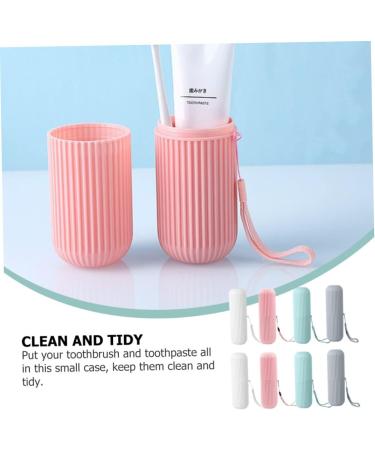 Frcolor 8 Pieces Toothbrush Holder Set - Portable Travel Storage Box for Toothbrush & Toothpaste - Essential Body Care Accessories - Buy Online on GoSupps.com