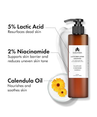 Unscented Lactic Body Lotion with 5% Lactic Acid | Improve Skin Texture & Reduce Strawberry Legs (200ml) - International Shipping Available - Buy Online on GoSupps.com