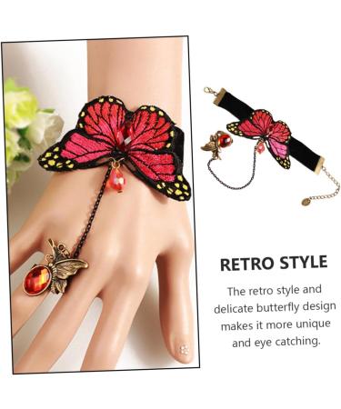 COHEALI 1pc Butterfly Ring Bracelet Rings for Teen Girls Wrist Chain Wristband with Finger Ring Jewelry Miss - Buy Online on GoSupps.com