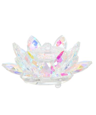 LALAFINA Nail Art Crystal Cup Manicure Care Tool Nail Art Dappen Dish Desktop Lotous Lotus Nail Bowl Nail Powder Storage Organizer Para U as Crystal Dappen Bowl Paint Board Mix