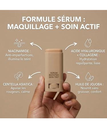 Stick de Teint S rum Hydratant Fond de Teint Stick Couvrance Modulable & Fini Naturel Correcteur Anti-Cernes et Imperfections Maquillage Soin pour un clat Instantan (#4) - Buy Online on GoSupps.com