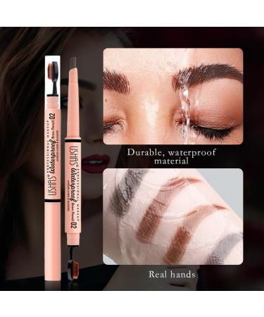 Double Ended Eyebrow Pencil With Replacement Tip Eyebrow Definer Pencil Micro Percision Tip Natural Looking Waterproof No Need To Sharpen And Not Easy To Fade Eyebrow Pencil (02 Dark brown) - Buy Online on GoSupps.com