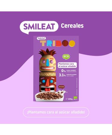 Smileat TRIBOO Organic whole grain cereal for children cocoa flavor from 100 natural ingredients healthy and healthy healthy snack 300 g - Buy Online on GoSupps.com
