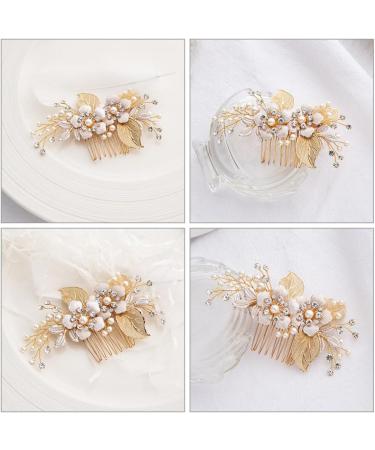 PATKAW Wedding Hair Comb Bride Hair Piece Flower Leaf Headpiece Bride Hair Accessory - Buy Online on GoSupps.com