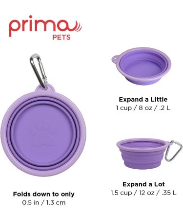 Prima Pet Collapsible Silicone Travel Bowl for Dog and Cat - Small (1.5 Cups) - Purple - Buy Online on GoSupps.com
