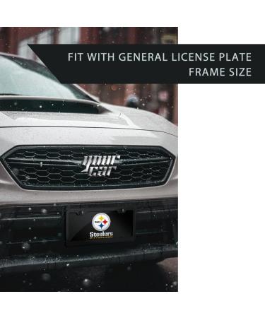 Black Stainless Steel Car Front License Plate Cover - Rust-Proof 6x12 Inch Novelty Decor for Auto - A-N-S Design - Buy Online on GoSupps.com