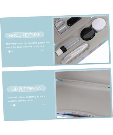 Solustrie Double-Layer Glasses Case & Contact Lens Container - Stylish Red & Blue Travel Holder for Sunglasses and Eyewear Storage - Buy Online on GoSupps.com