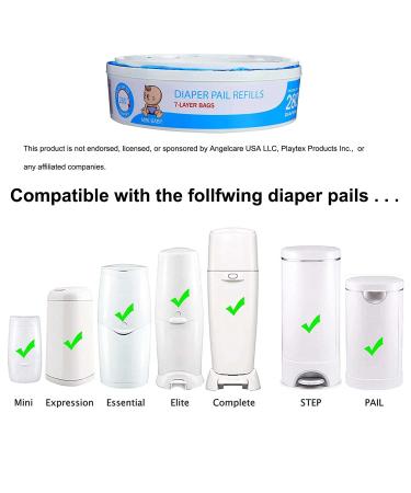 Diaper Pail Refill Bags 4 Pack - 1120 Count, Compatible with Diaper Pails - Buy Online on GoSupps.com