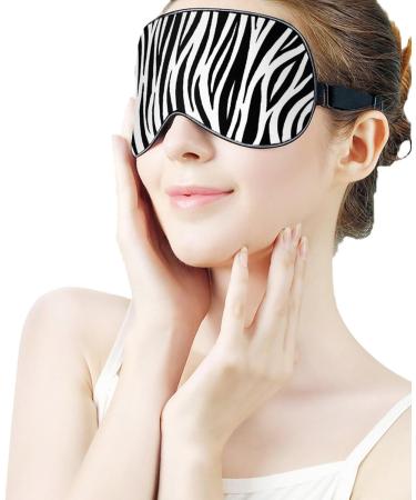 Zebra Print Sleep Mask - Adjustable Strap Eye Cover for Sleeping - Unisex Light Blocking Blindfold for Travel and Napping - Buy Online on GoSupps.com