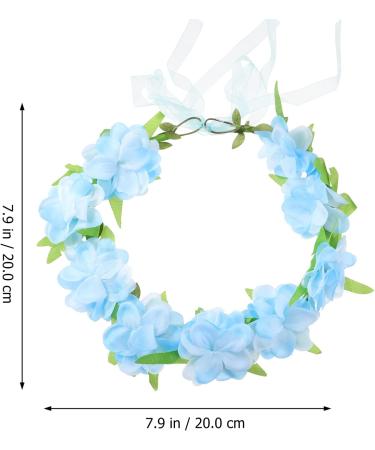 Healeved 1pc Simulated Flower Headband Elegant Lifelike Wreath Garland Headband Headwear Blue - Buy Online on GoSupps.com