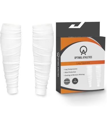 Buy Men's Football Leg Sleeve - Universal Size Calf Compression - Moisture Wicking White for Enhanced Performance - Buy Online on GoSupps.com