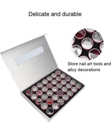 Nail Storage Box Delicate and Durable Rose Gold and Silver Color Protable Tocarry Nail Tip Box 35 Slots for Home Travel for Beloved Little(A set of 35 grids in rose gold + silver outer box) - Buy Online on GoSupps.com