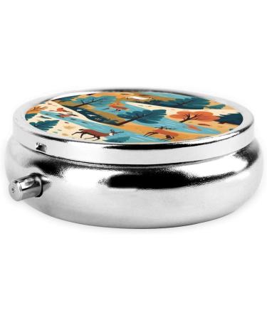 ZhongGuo Nature Wildlands Round Travel Pill Organizer - Mini Medicine Box for Purse Iron Plated Ideal for International Shipping - Buy Online on GoSupps.com