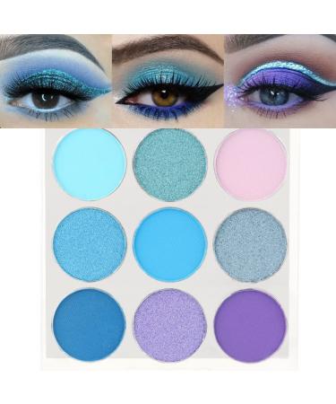 9 Colors Shimmer Matte Blue Eyeshadow Palette - Highly Pigmented and Blendable Shades for Stunning Blue Eye Makeup - Blue-2 Palette - Buy Online on GoSupps.com