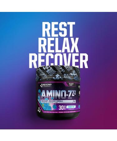Beyond Yourself - Amino Zzz | The Ultimate Sleep & Recovery Elixir | Sleep Aid Complex with GABA L-Theanine Magnesium Zinc and Melatonin | 7.2g Vegan-Sourced EAAs for Muscle Repair | Zero Sugar Zero Calories | Midnight Raz - Buy Online on GoSupps.com