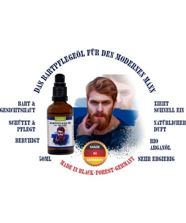 Premium Beard Care Oil with Argan Oil - Cedarwood & OakTree Fragrance | 50ml for Beard & Facial Skin - Buy Online on GoSupps.com