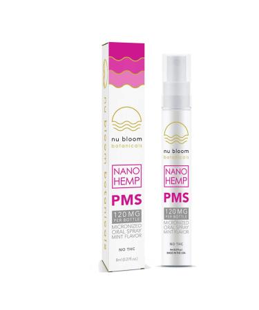 Nu Bloom Botanicals PMS Relief Formula - Oral Spray to Help Symptoms of Period Cramps Mood Swings PMS Relief Spray 8ml-120mg